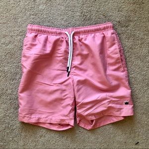 Pink crown & ivy swim trunks